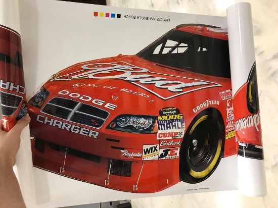 Group of 2 Budweiser Advertising Nascar Stickers
