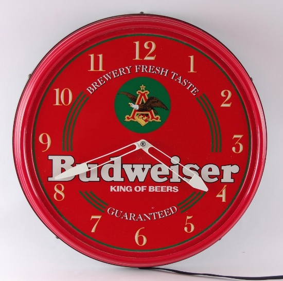 Budweiser Light Up Advertising Beer Clock