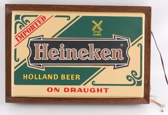 Vintage Heineken "Holland Beer" Light Up Advertising Sign