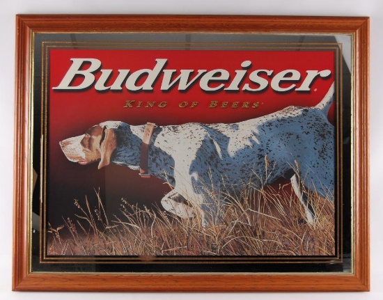 Budweiser Hunting Dog Advertising Beer Mirror