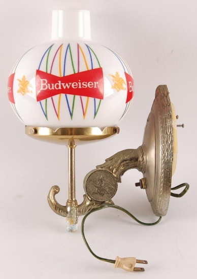 Vintage Budweiser Light Up Advertising Beer Sconce