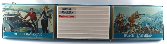 Vintage Busch Bavarian Beer Light Up Advertising Menu Board