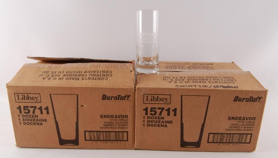 One Full and One Partial Box of Kamora Coffee Liquor Advertising Glasses