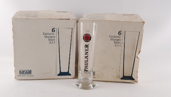 2 Full Boxes of Paulaner Advertising Beer Glasses
