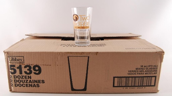 Partial Box of Two Brothers Advertising Beer Glasses