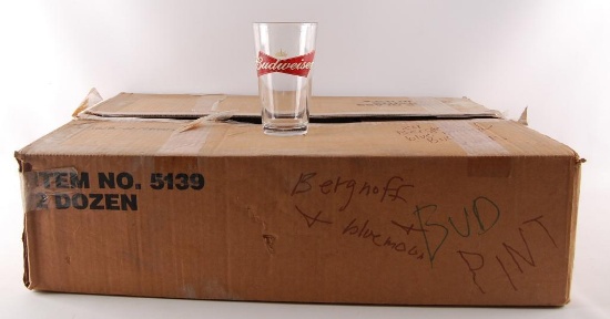 Partial Box of Budweiser Advertising Beer Glasses
