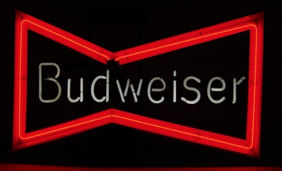 Vintage Budweiser Bowtie Advertising Neon Beer Sign
