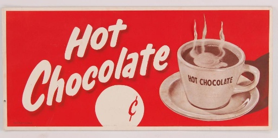 Vintage Hot Chocolate Advertising Cardboard Sign
