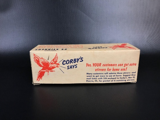 Vintage Box of Corby's Drink Stirrers