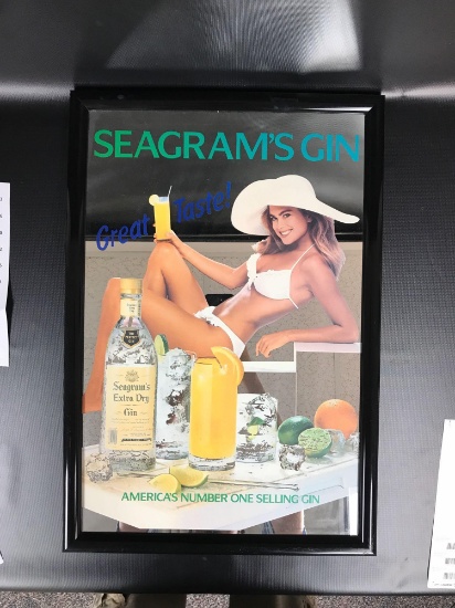 Vintage Seagram's Gin Advertising Mirror