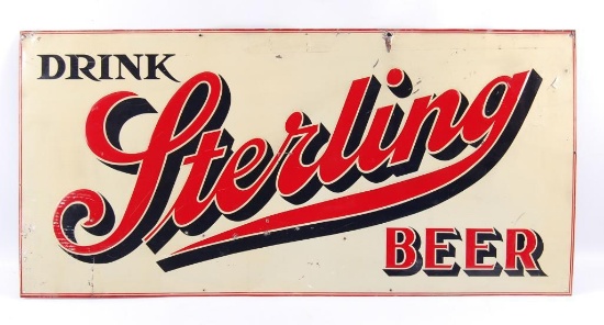 Vintage Sterling Beer Advertising Metal Sign