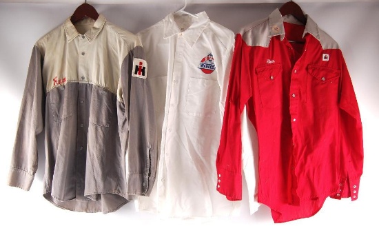 Group of 3 Vintage International Harvester and Wareco Button Down Advertising Work Shirts