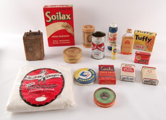 Group of Vintage Household Cleaning Supplies and Others
