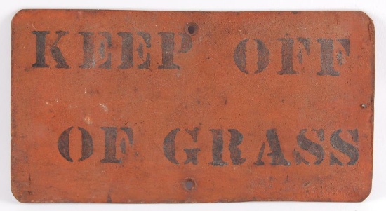 Vintage "Keep Off Of Grass" Metal Sign