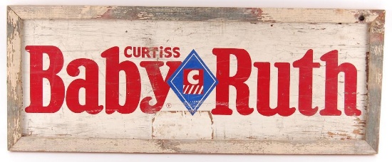 Vintage Curtiss Baby Ruth Advertising Plywood Sign
