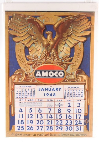 Antique 1948 Amoco Advertising Calendar