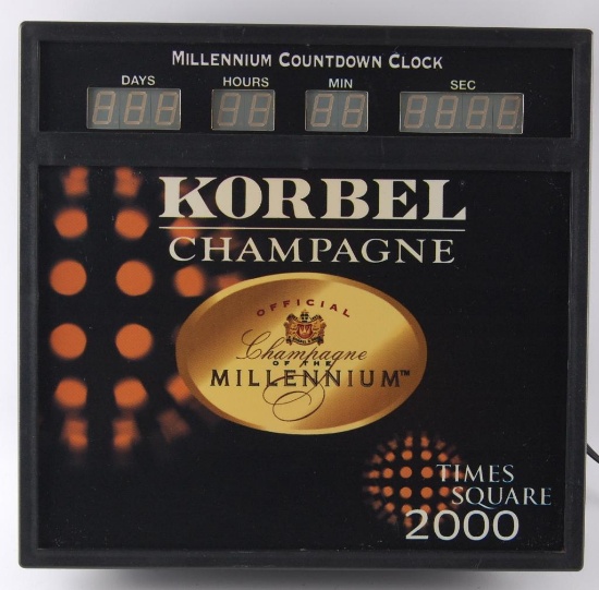 Korbel Champagne Millennium Countdown Clock Light Up Advertising Sign