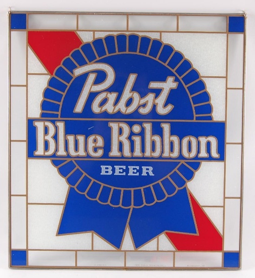 Vintage Pabst blue Ribbon Advertising Glass Beer Sign