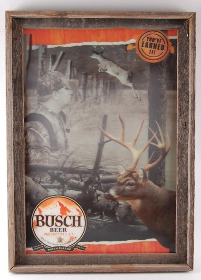 Busch Advertising Holographic Deer Hunting Beer Sign