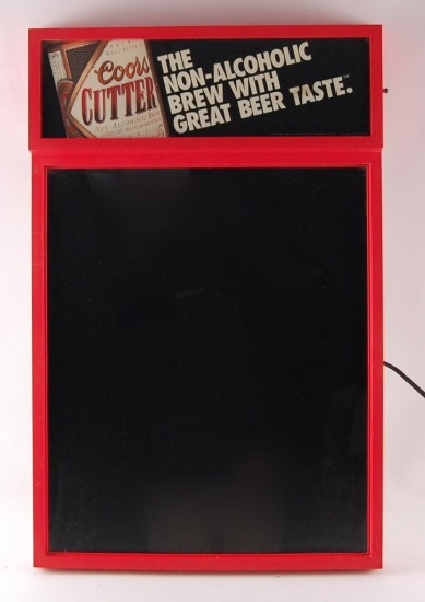 Vintage Coors Cutter Non Alcoholic Advertising Light Up Beer Menu Board