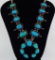 Vintage Turquoise Squash Blossom Necklace