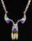 Michael R. Rogers Paiute Sterling Silver Inlay Necklace