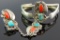 Native American Silver & Turquoise Coral Slave Bracelet