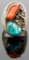 Sterling Silver & Turquoise/Coral Men's Ring