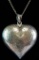 Sterling Silver Large Puffy Heart Pendant Necklace