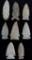 Collection of 8 Side Notched Arrowheads