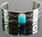 Sterling Silver & Turquoise Stamped Cuff Bracelet