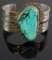 Steering Silver & Turquoise Stamped Cuff Bracelet