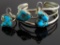 Turquoise Sterling Silver Attached Bracelet & Ring Set