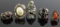 Group of 5 Sterling Silver & Gemstone Rings