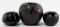 Lot of 3 : Santa Clara Black Ware Pottery - Frances Salazar