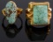 10k Gold Filled Turquoise Rings Pair