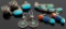 Lot of 4 Pairs : Sterling Silver and Turquoise Inlay Earrings