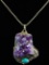 Natural Form Amethyst Pendant and Sterling Silver Chain