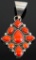 Navajo Sterling Silver and Coral Pendant : Roie Jaque