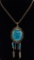 Turquoise & Sterling Silver Pendant Necklace