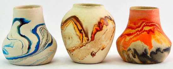Lot of 3 : Nemadji Pottery Bowls