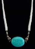 Silver & Howlite Beaded necklace