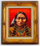 Framed Oil Painting : Sitting Bull