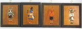 Set of 4 : Kachina Leather Craft Art by Ray Briggs