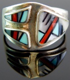 Men's Sterling Silver Inlay Ring