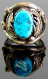 R. T. Begay Navajo Sterling Silver Turquoise Ring