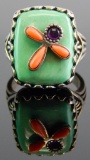 Carolyn Pollack Sterling Silver Variscite Dragonfly Ring