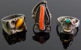 Group of 3 Sterling Silver Southwestern Rings