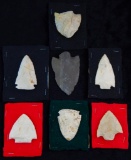 Collection of 7 Native American Stone Spear Points