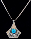 Sterling Silver & Turquoise Pendant Necklace